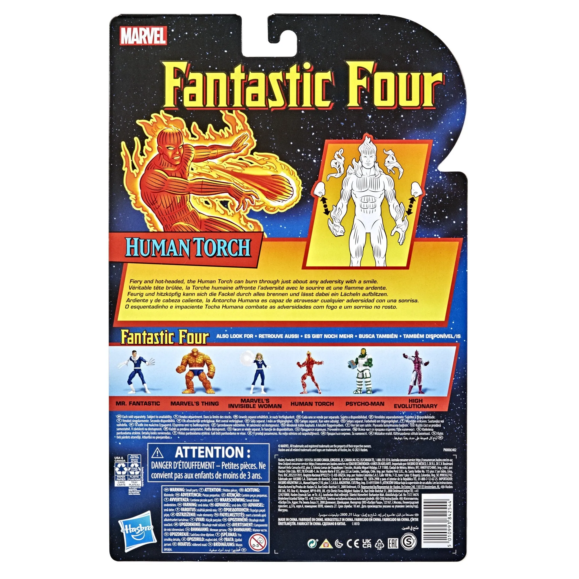 Marvel Legends Retro Fantastic Four: The Human Torch Action Figure, 6 Inch