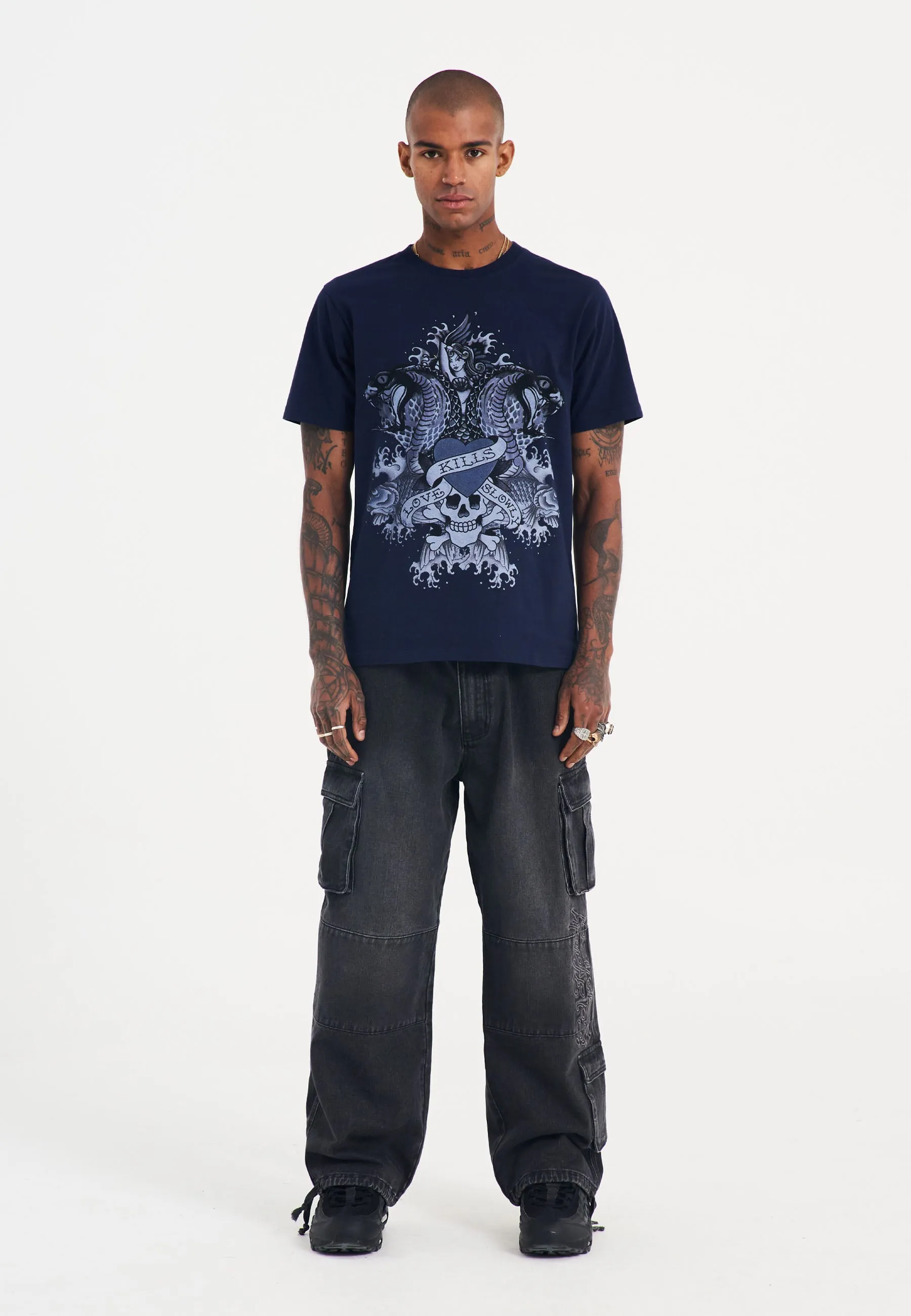 Mens Cobra Kills Slowly Tshirt - Navy