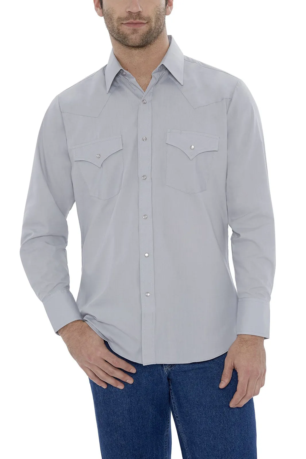 Men's Ely Cattleman Long Sleeve Solid Western Snap Shirt