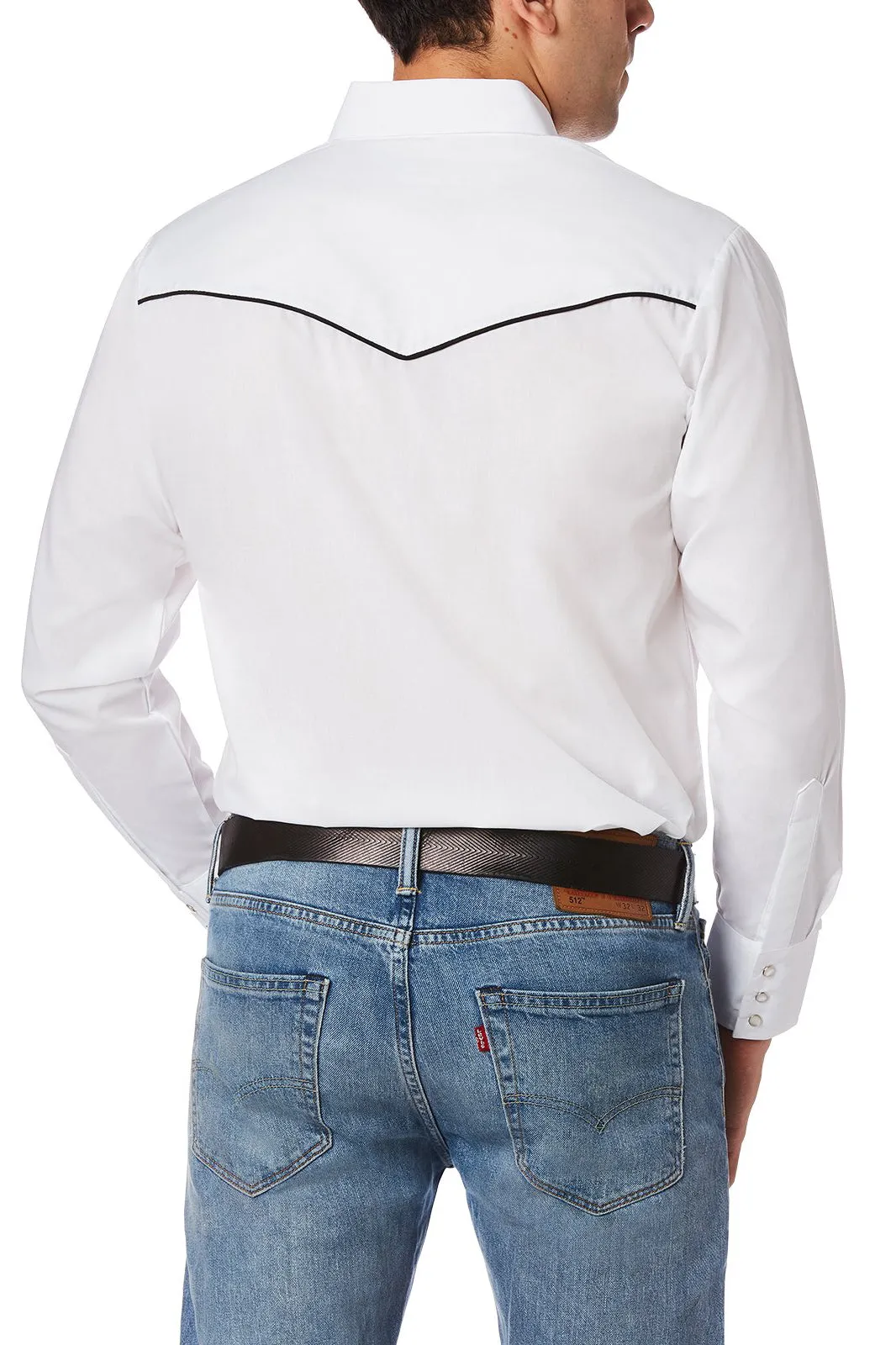 Men's Ely Cattleman Long Sleeve Western Snap Shirt with Contrast Piping
