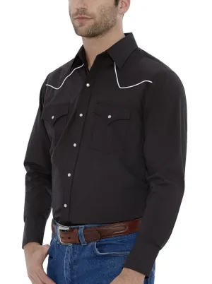 Men's Ely Cattleman Long Sleeve Western Snap Shirt with Contrast Piping