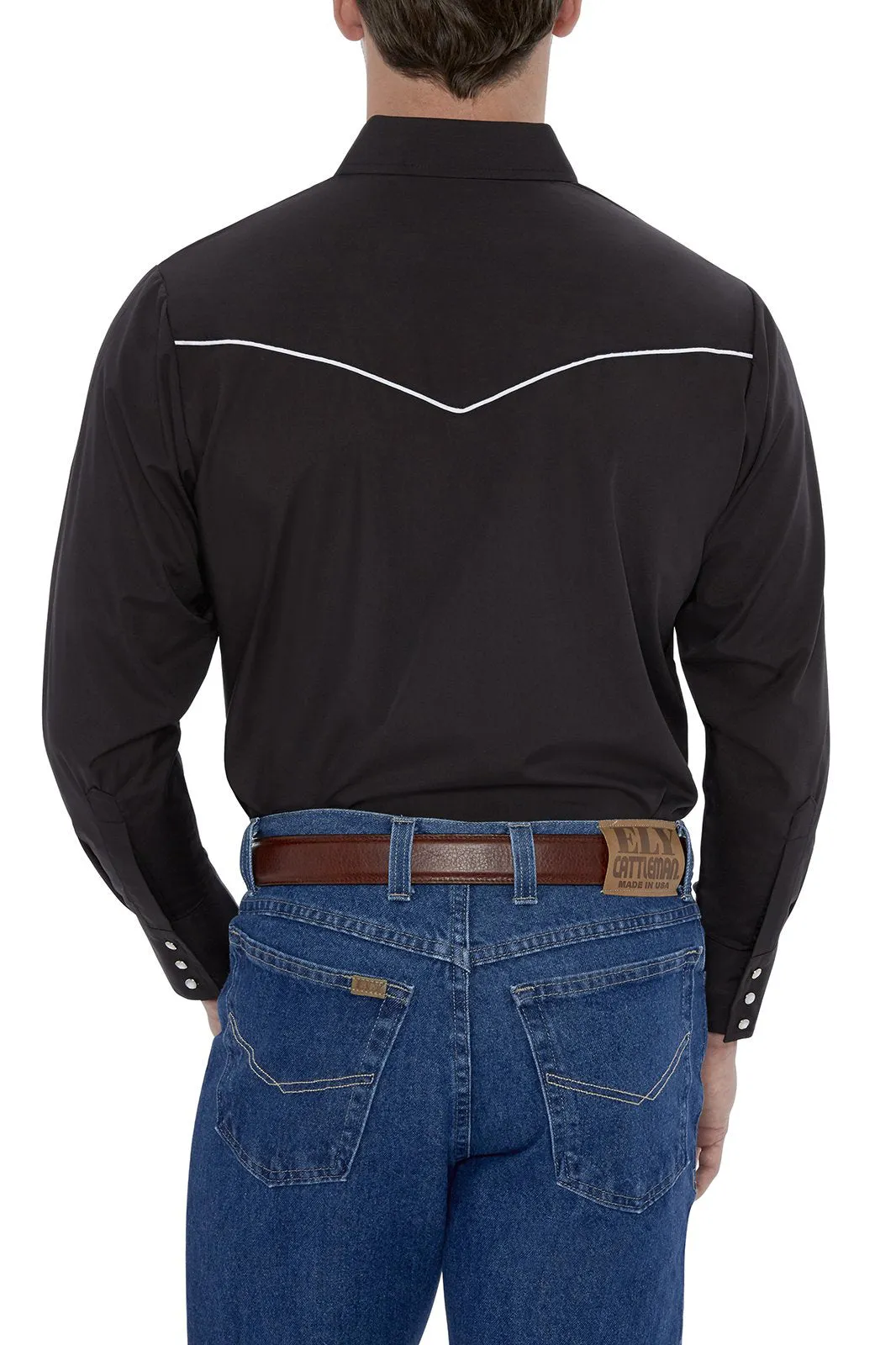 Men's Ely Cattleman Long Sleeve Western Snap Shirt with Contrast Piping