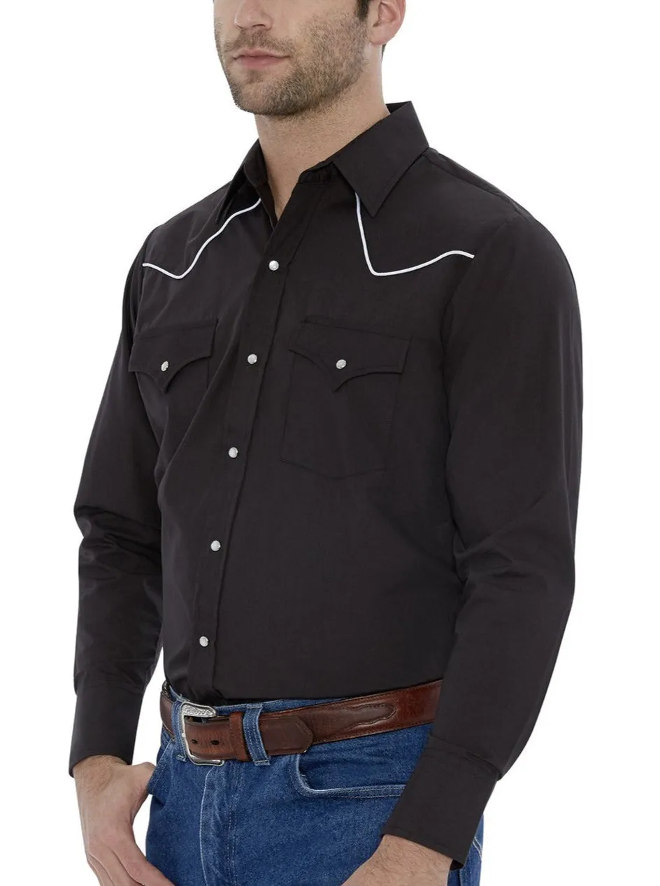 Men's Ely Cattleman Long Sleeve Western Snap Shirt with Contrast Piping
