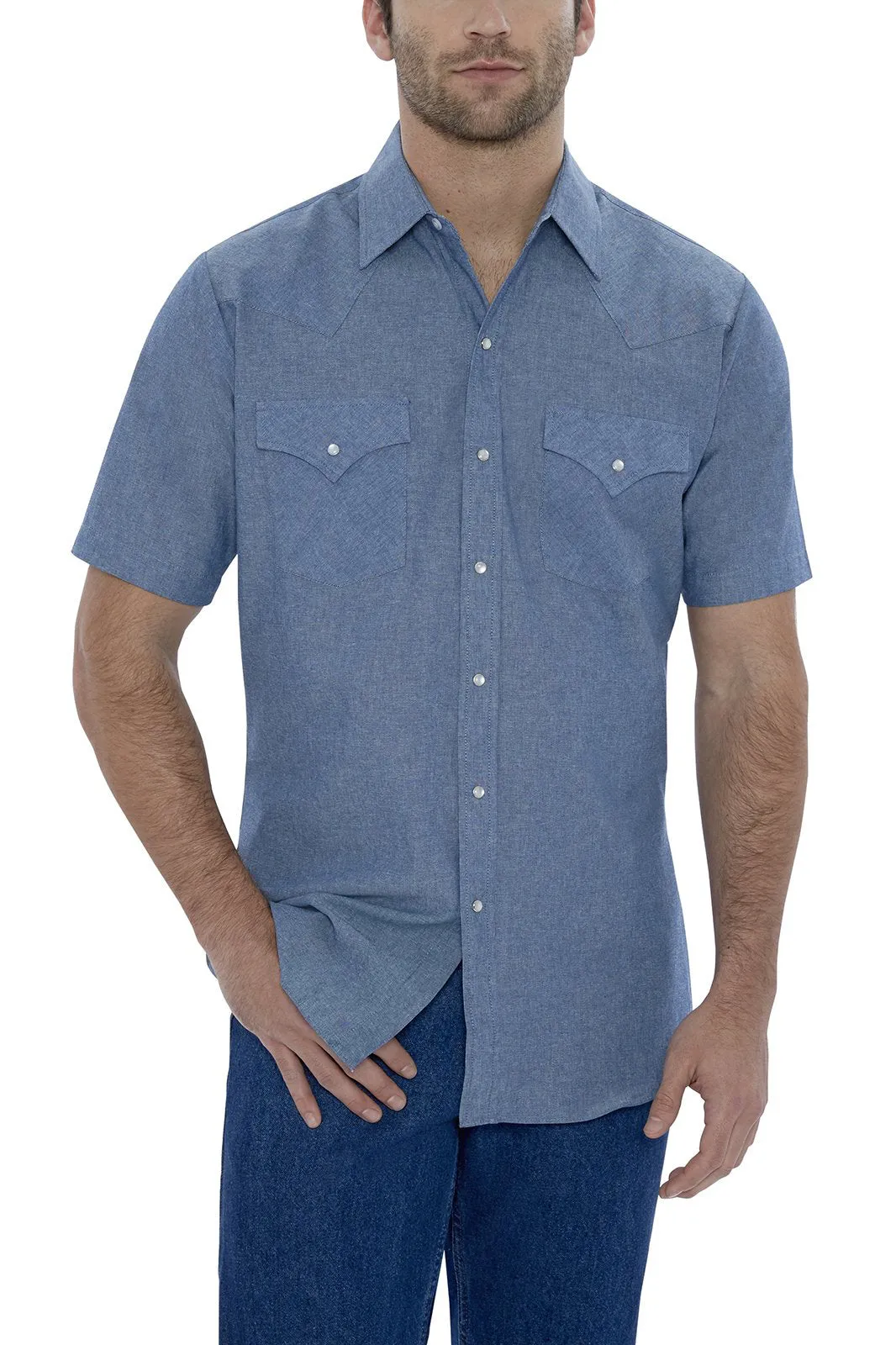 Men's Ely Cattleman Short Sleeve Chambray Snap Shirt