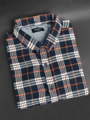 Men's Multicolor Navy Blue Check Shirt