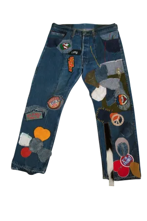 Mens Patchwork Denim
