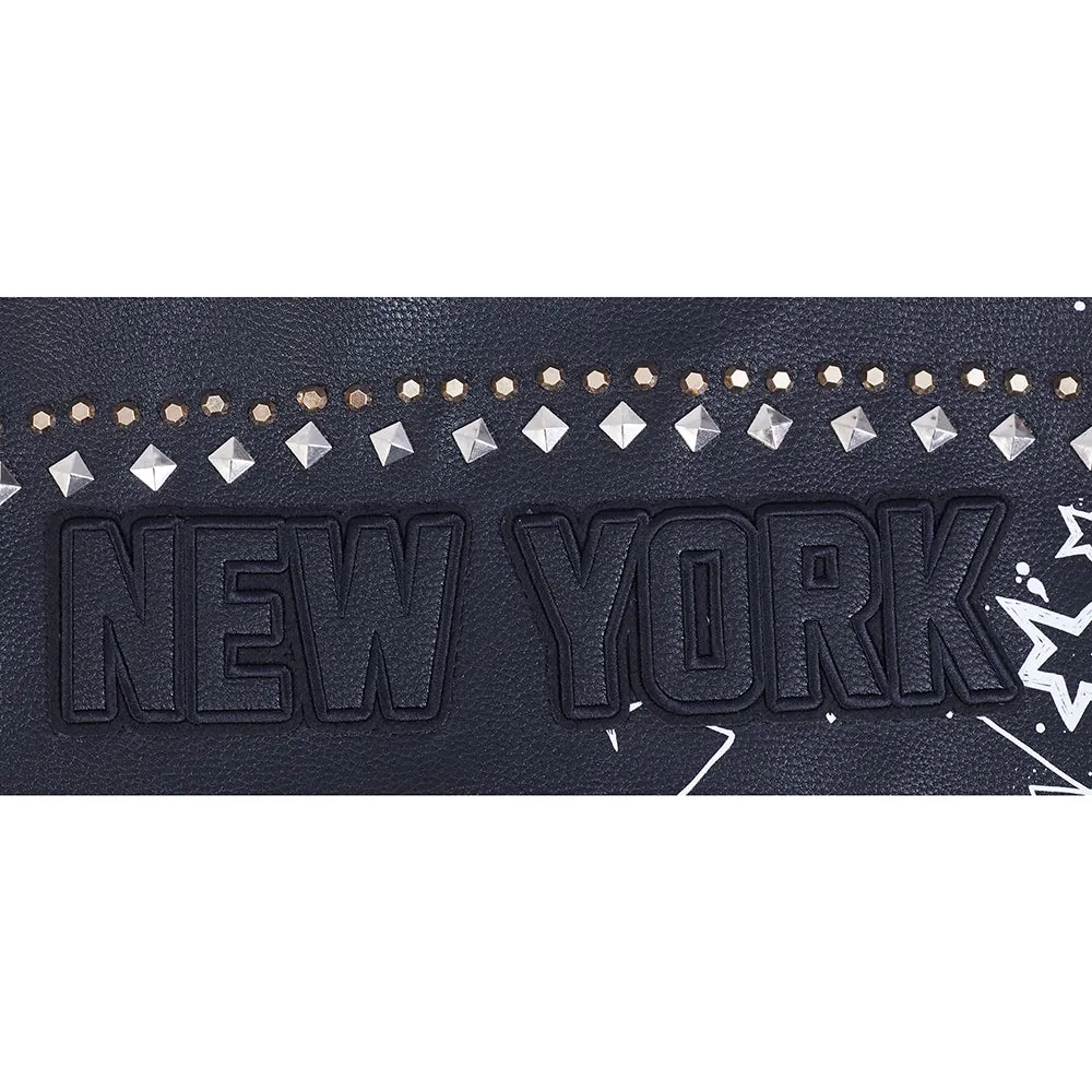 MLB NEW YORK YANKEES SKETCHBOOK WOMEN'S LEATHER JACKET (BLACK)