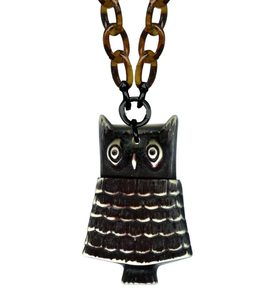 Owl Retrolite Pendant Necklace by Classic Hardware