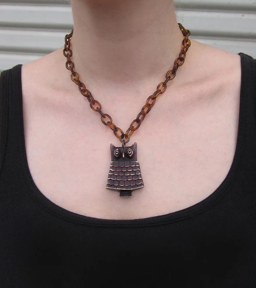 Owl Retrolite Pendant Necklace by Classic Hardware