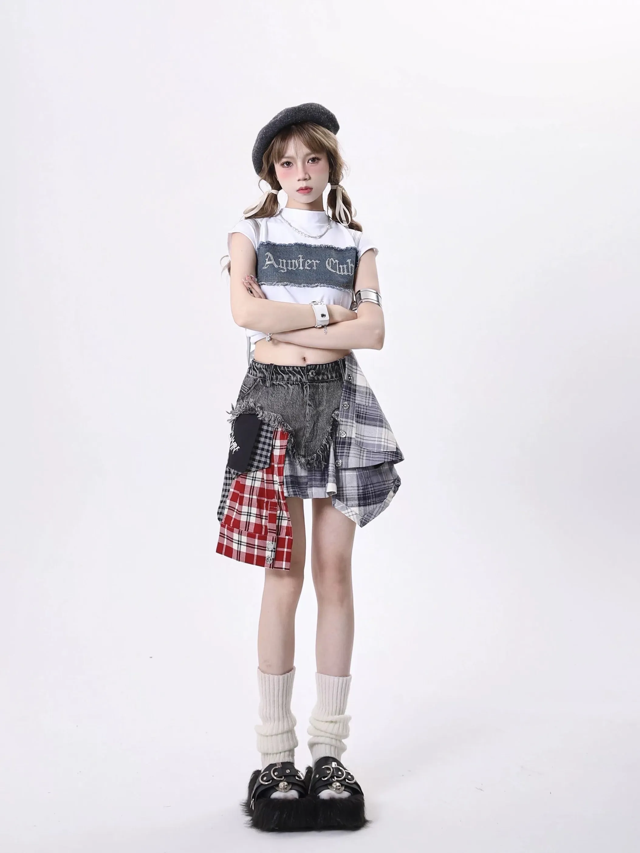 Patchwork Denim Skirt / パッチワーク デニムスカート