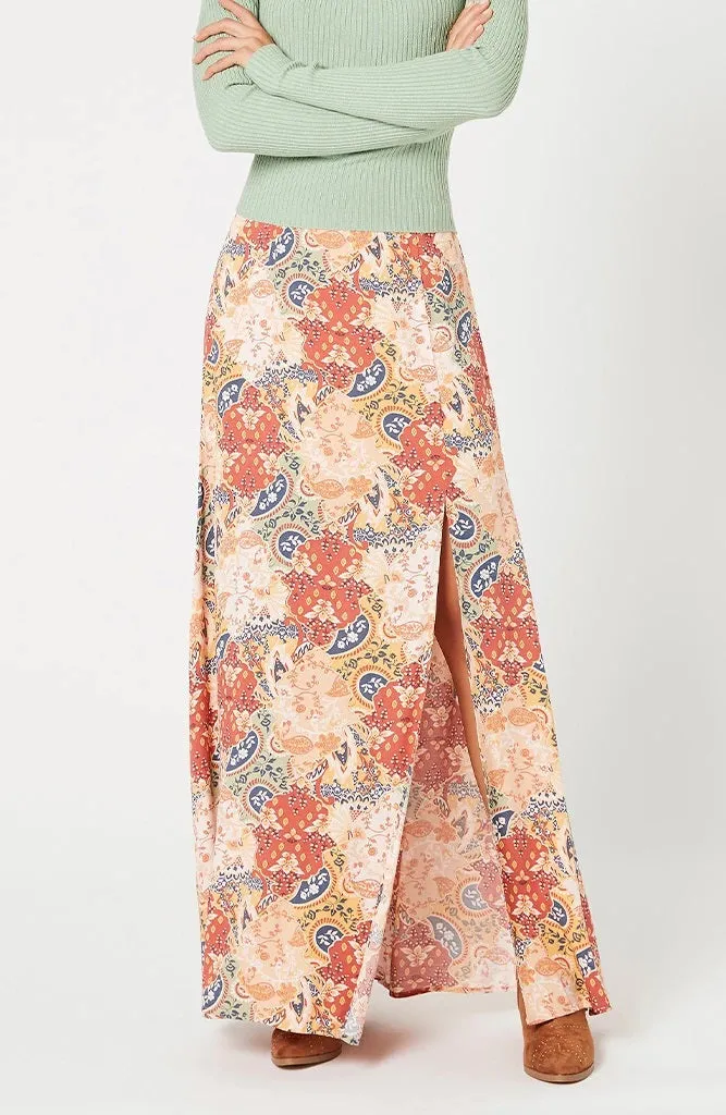 Patchwork Paisley Maxi Skirt