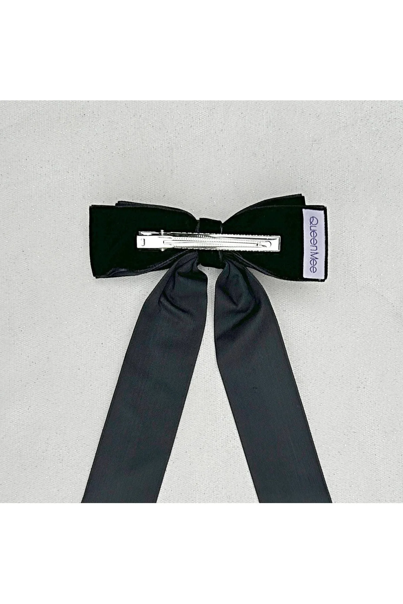 QueenMee Accessories Black Velvet Hair Bow Hair Clip Alligator Clip