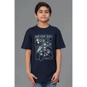 RedTape Unisex T-Shirt for Kids- Best in Comfort| Cotton| Navy Colour| Round Neck| Regular Fit
