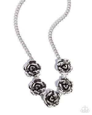 Refreshing Roses - Silver Necklace - Paparazzi Accessories