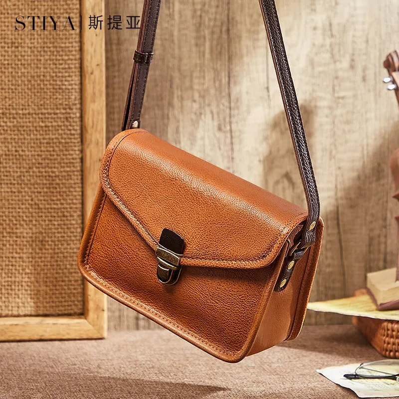 Retro Cowhide Crossbody Envelope Small Square Bag