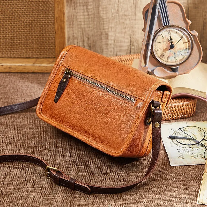 Retro Cowhide Crossbody Envelope Small Square Bag