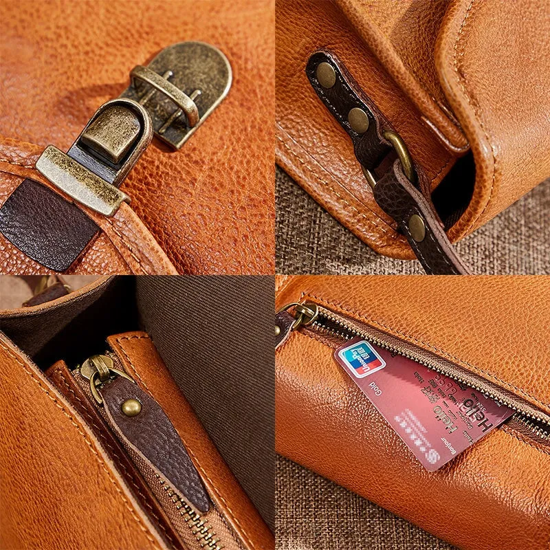 Retro Cowhide Crossbody Envelope Small Square Bag