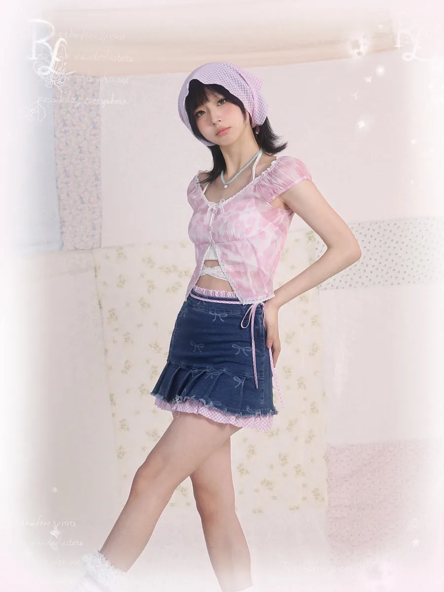 [Rose Island]Dreamy Mesh Lace Dress Set