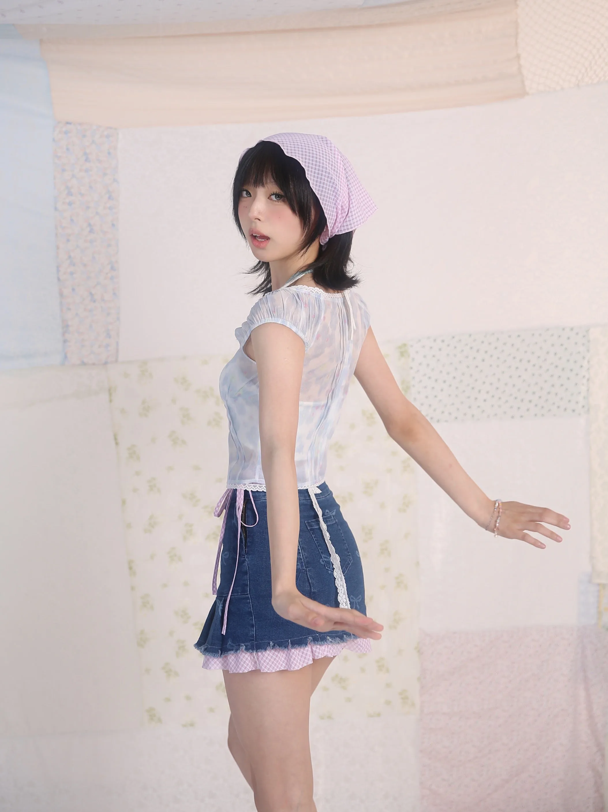 [Rose Island]Dreamy Mesh Lace Dress Set