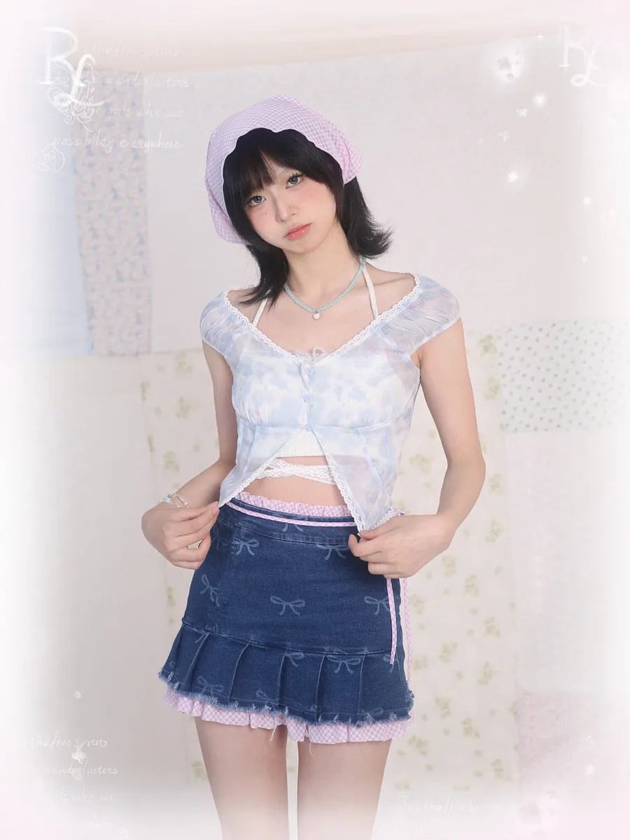 [Rose Island]Dreamy Mesh Lace Dress Set
