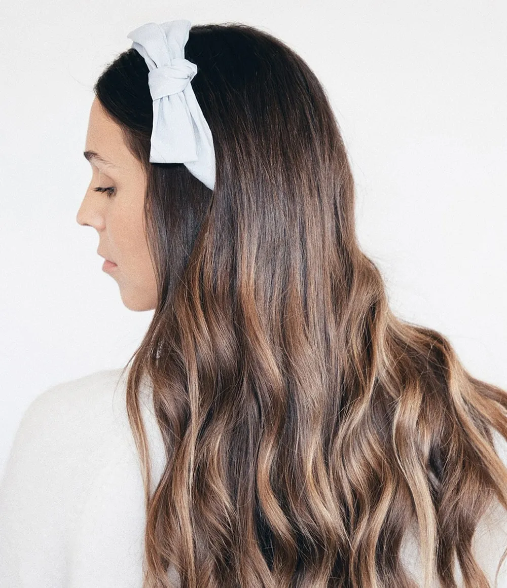 Satin Headband – Vintage Blue