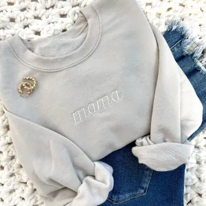 Script Mama Embroidered Gemma Crewneck Sweatshirt