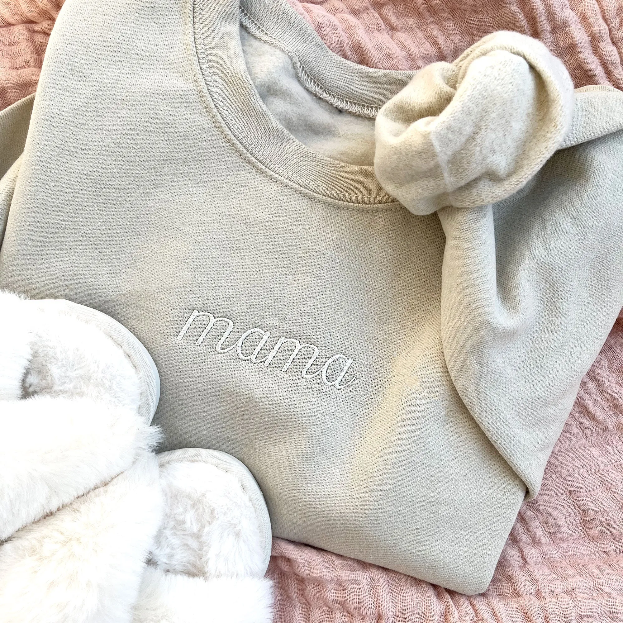 Script Mama Embroidered Gemma Crewneck Sweatshirt