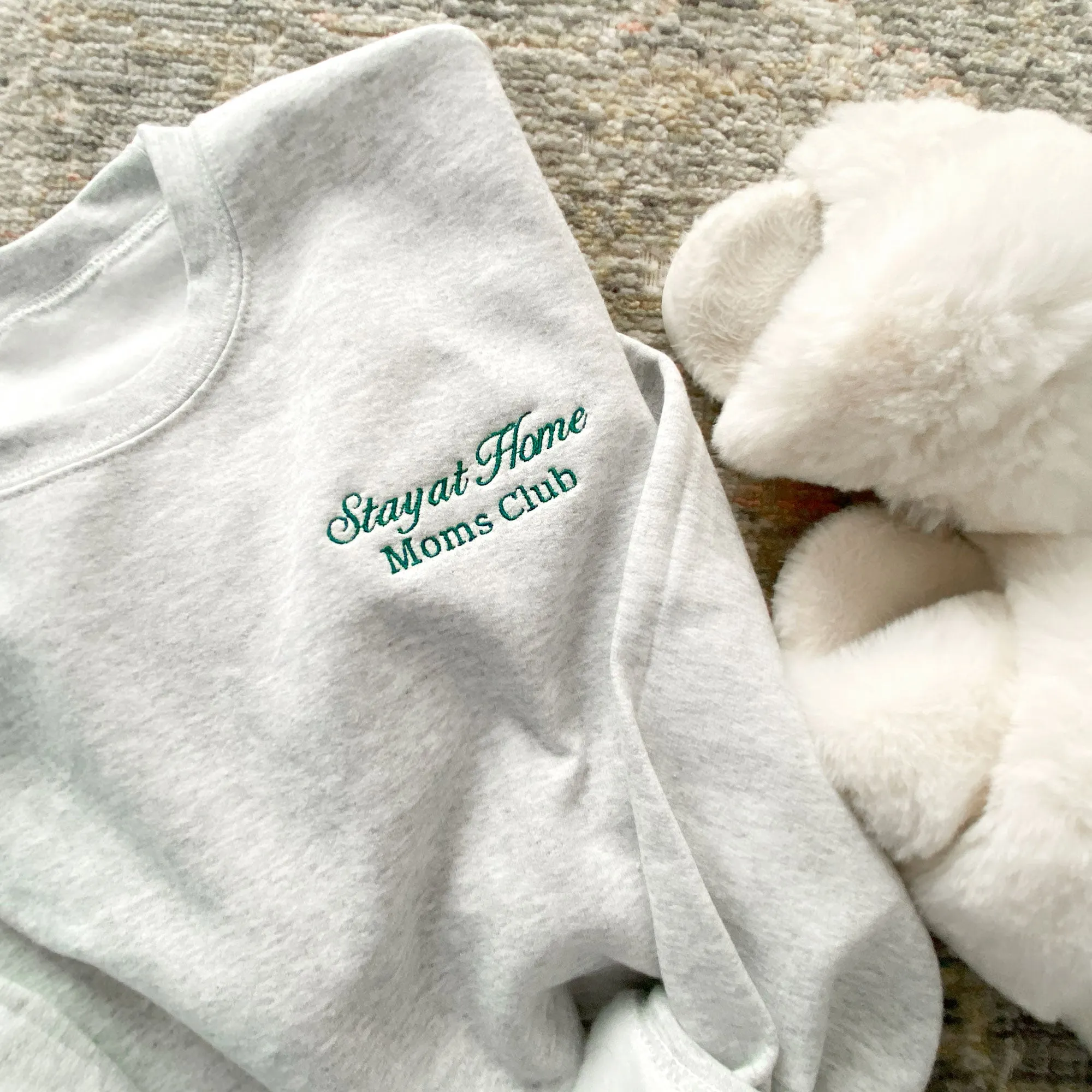 Stay At Home Moms Club Embroidered Gemma Crewneck Sweatshirt