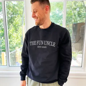 The Fun Uncle Est. Year Embroidered Gemma Crewneck Sweatshirt