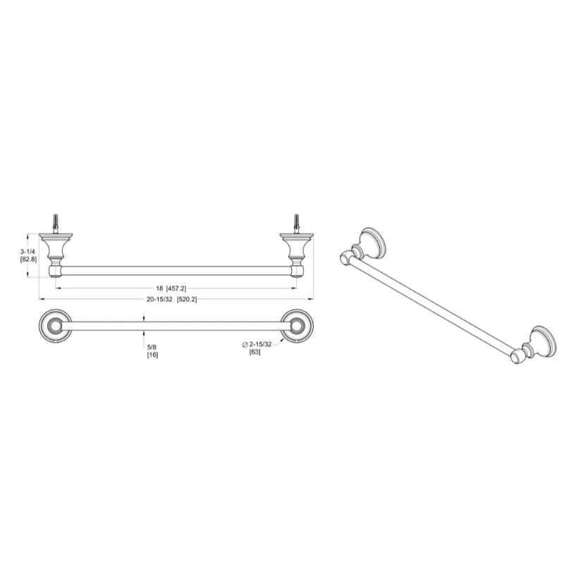 Tisbury 20.47" Round Towel Bar in Tuscan Bronze