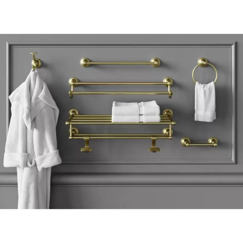 Tisbury 2.47" J-Hook Robe Hook in Brushed Gold