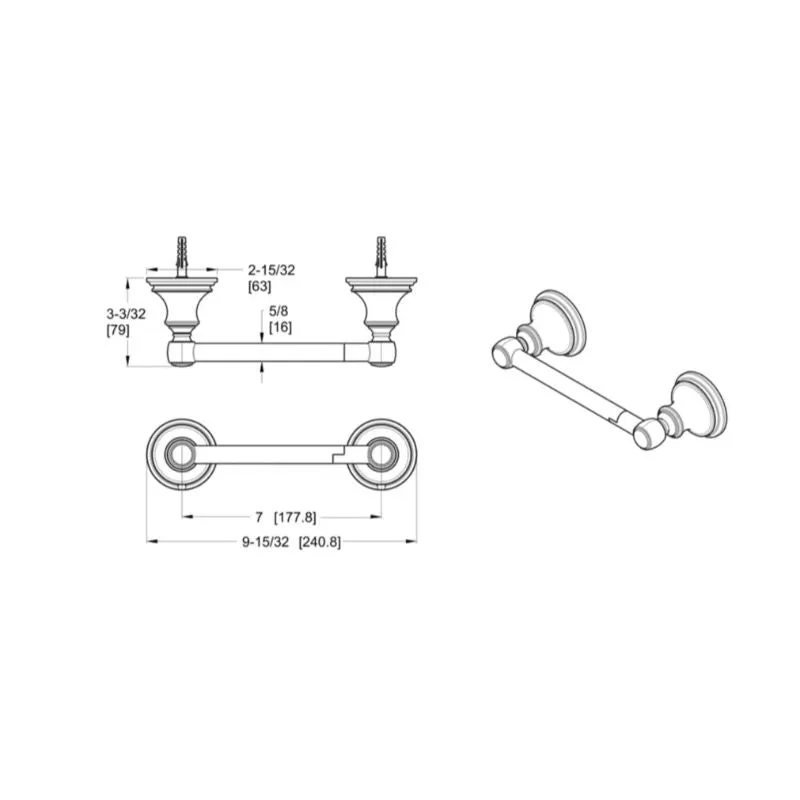 Tisbury 9.47" Round-Bar Toilet Paper Holder in Polished Nickel