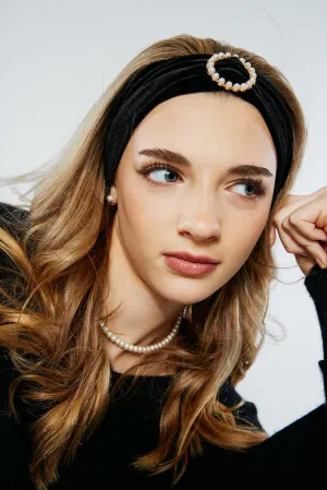 Velour Vintage Pearl Turban | Soft Headband | Multiple Colors | Luxury Designer Hair Accessories | Made to Order