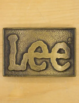 Vintage 70s Lee Logo Brass Belt Buckle