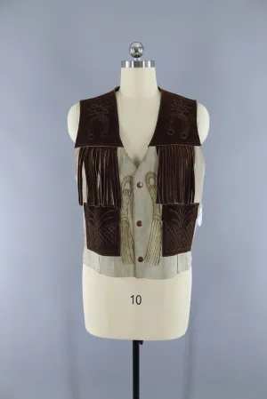 Vintage Fringed Suede Horse Vest
