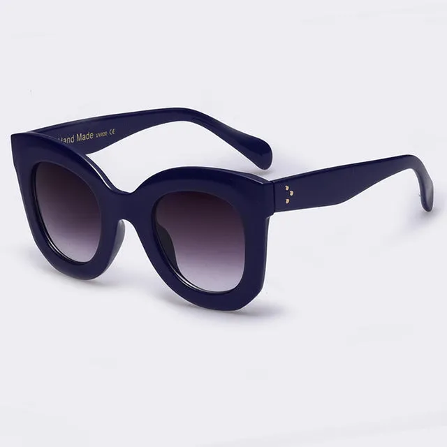 Winla 2017 Fashion Sunglasses Women Luxury Brand Designer Vintage Sun glasses Female Rivet Shades Big Frame Style Eyewear UV400