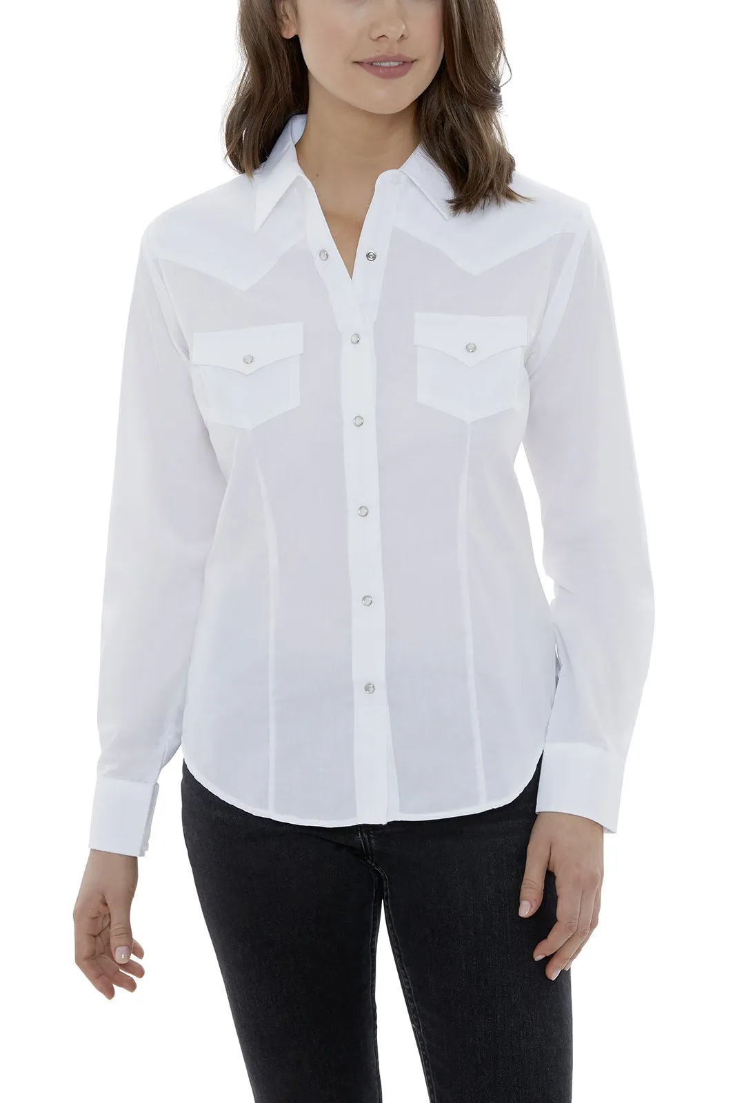 Women's Ely Cattleman Long Sleeve Solid Western Snap Shirt
