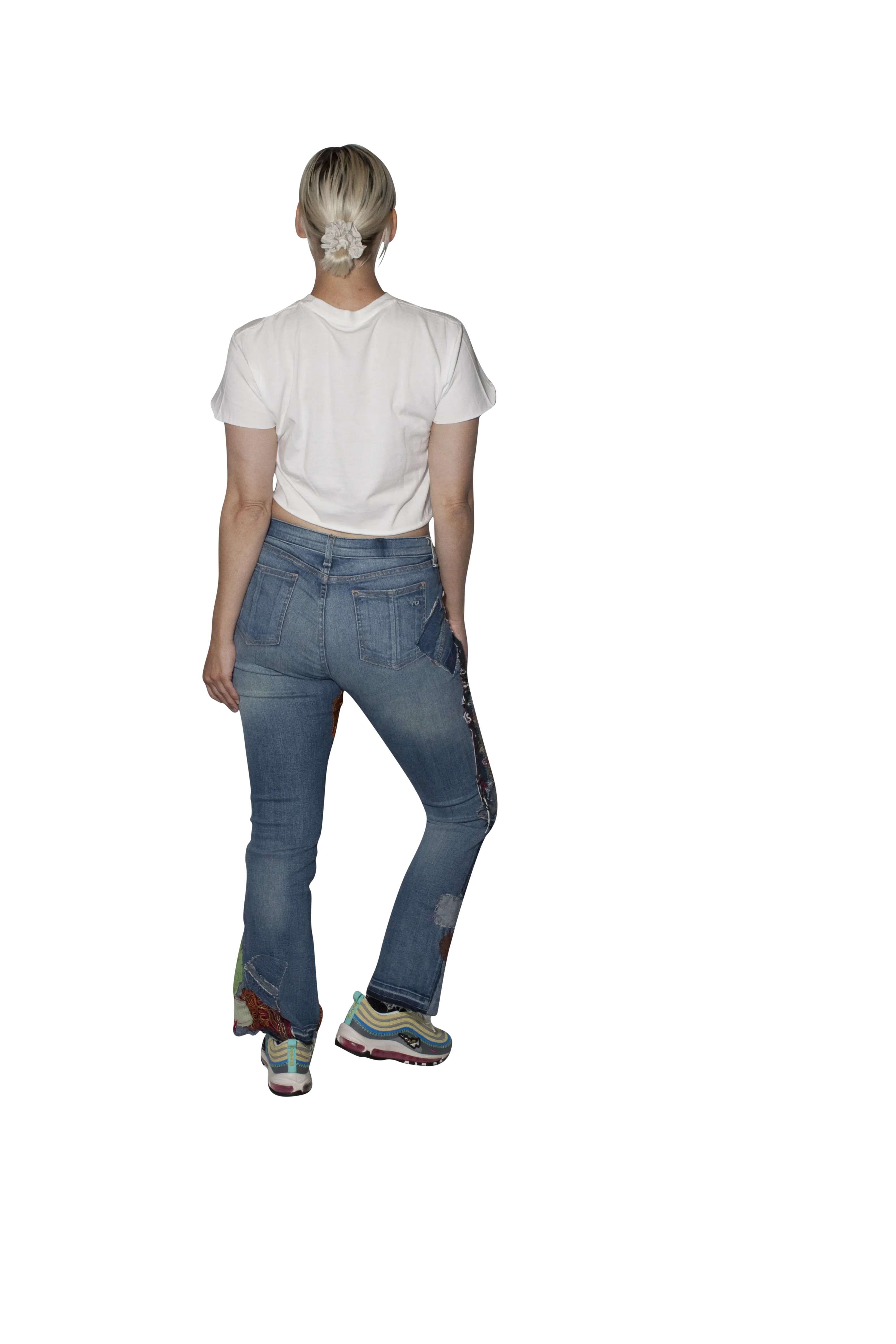 Womens Patchwork Denim