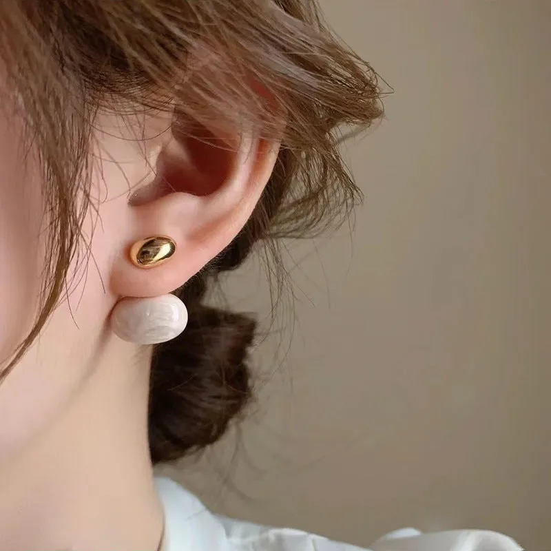 Women's Retro Luxury Glazed Oval Earrings